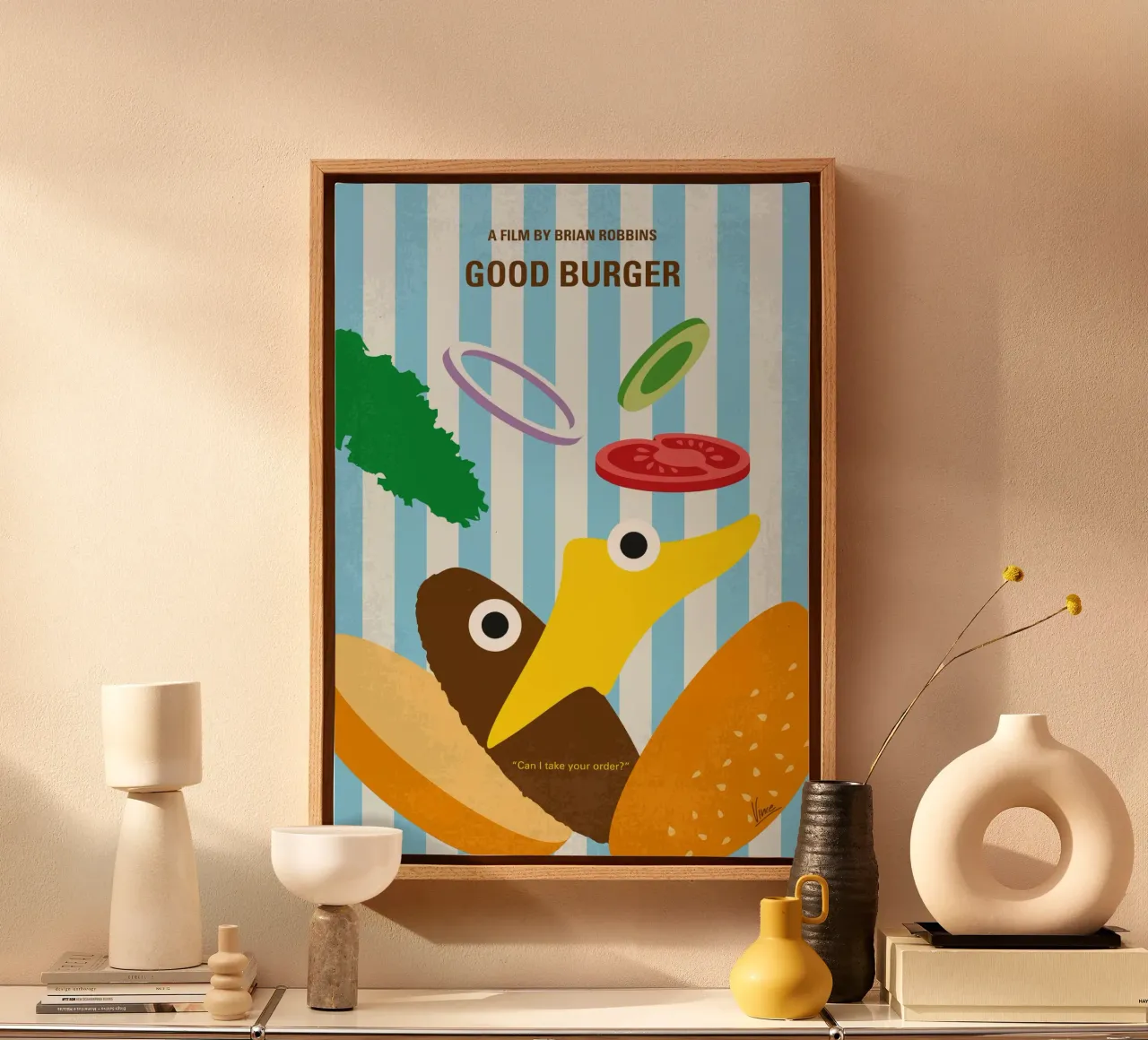 No1366 My Good Burger minimal movie poster tela con Cornice a cassetta da Chungkong