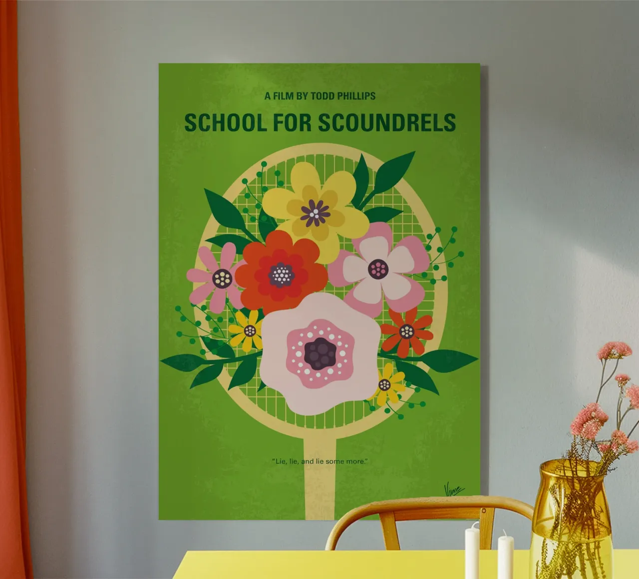 No1372 My School for Scoundrels minimal movie poster plexiglass da Chungkong