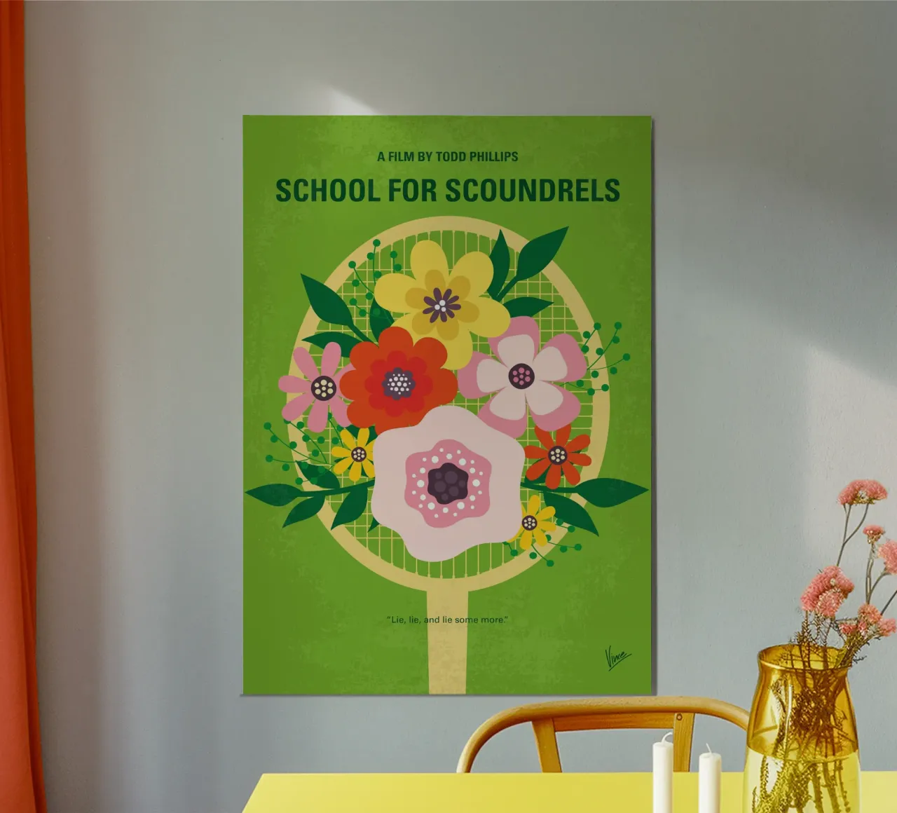 No1372 My School for Scoundrels minimal movie poster carta hahnemühle da Chungkong