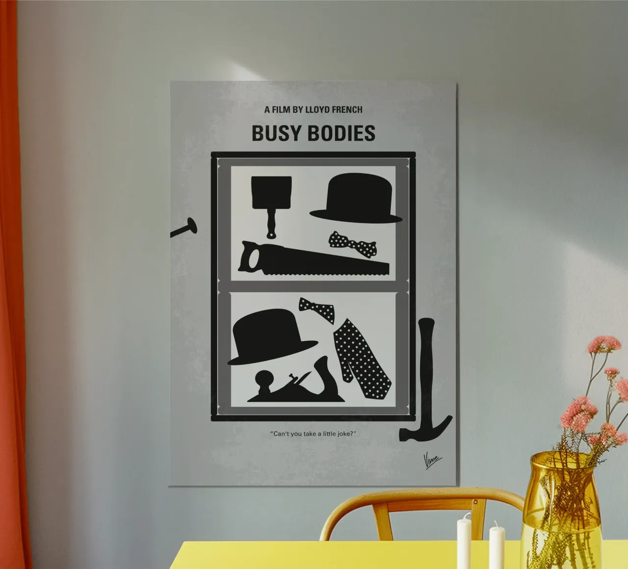 No1374 My Busy Bodies minimal movie poster hahnemühle de Chungkong