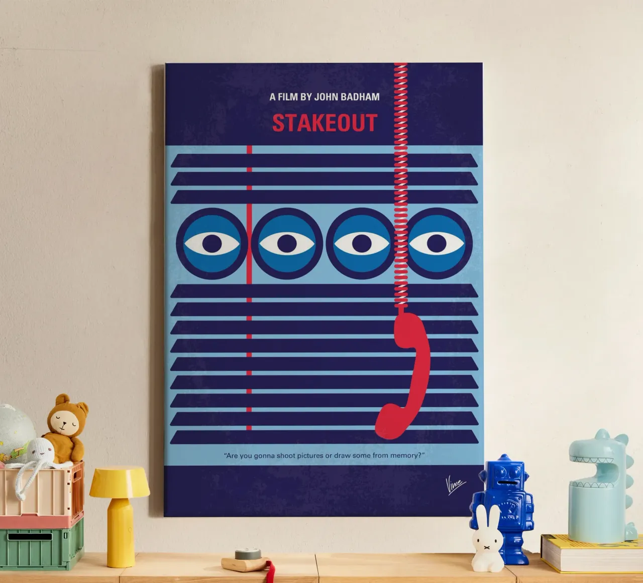 No1376 My Stakeout minimal movie poster tela con Cornice a cassetta da Chungkong