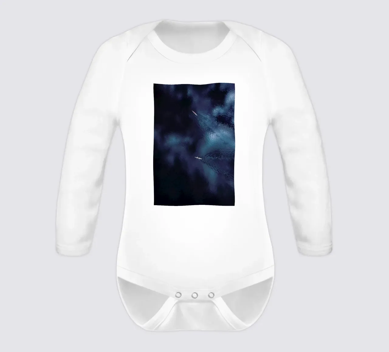 Ocean 2 long-sleeve baby romper by Airpixels