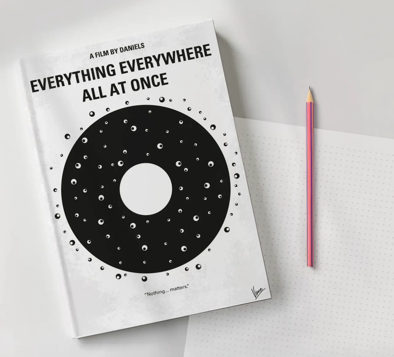 No1380 My Everything Everywhere All at Once minimal movie po notebook by Chungkong