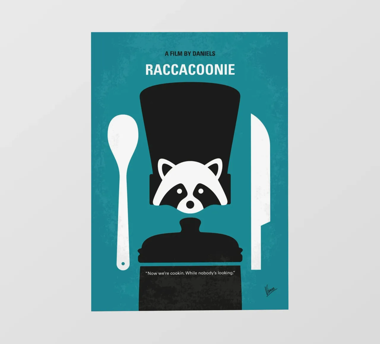 No1381 My Raccacoonie minimal movie poster pellicola backlit da Chungkong