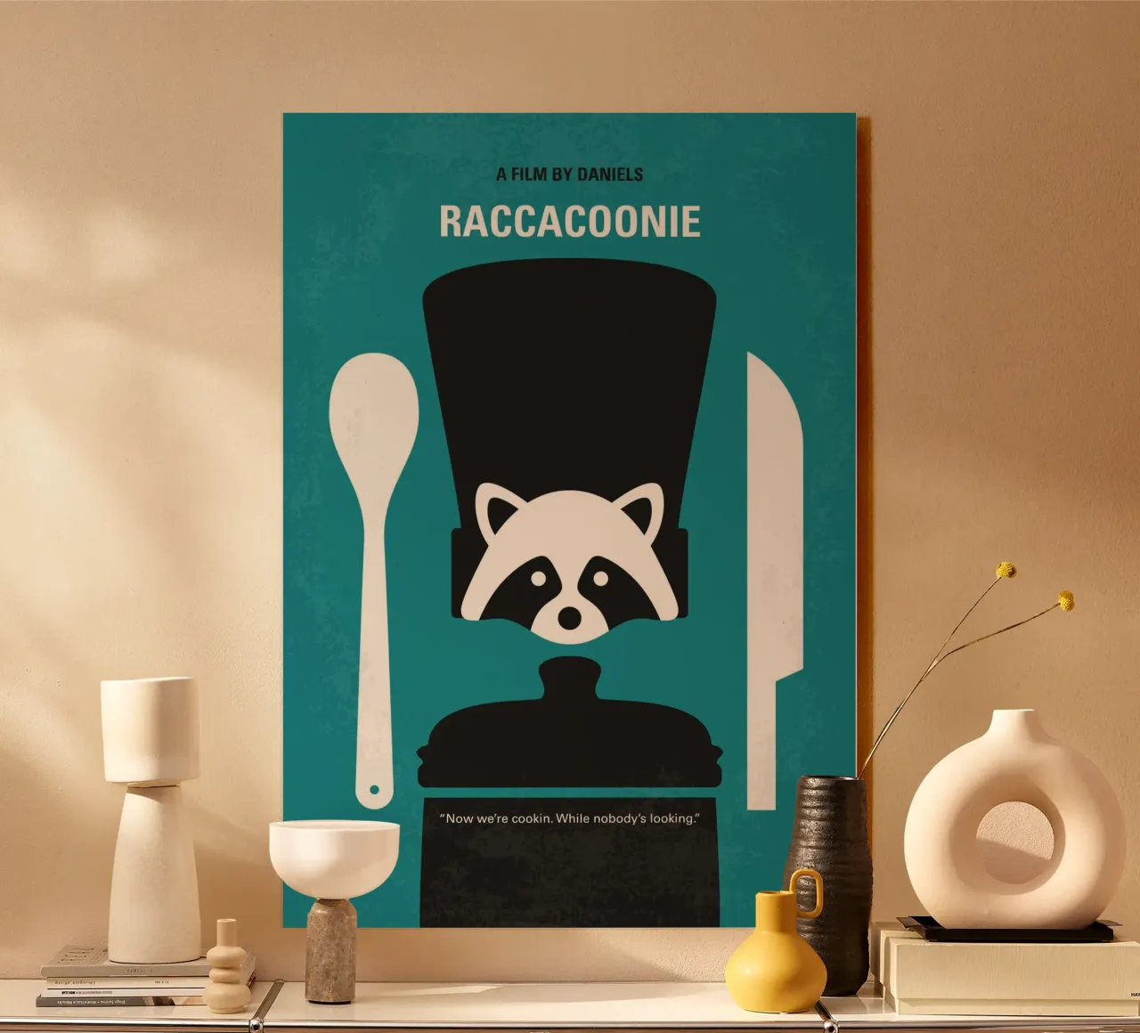 No1381 My Raccacoonie minimal movie poster plexiglass da Chungkong