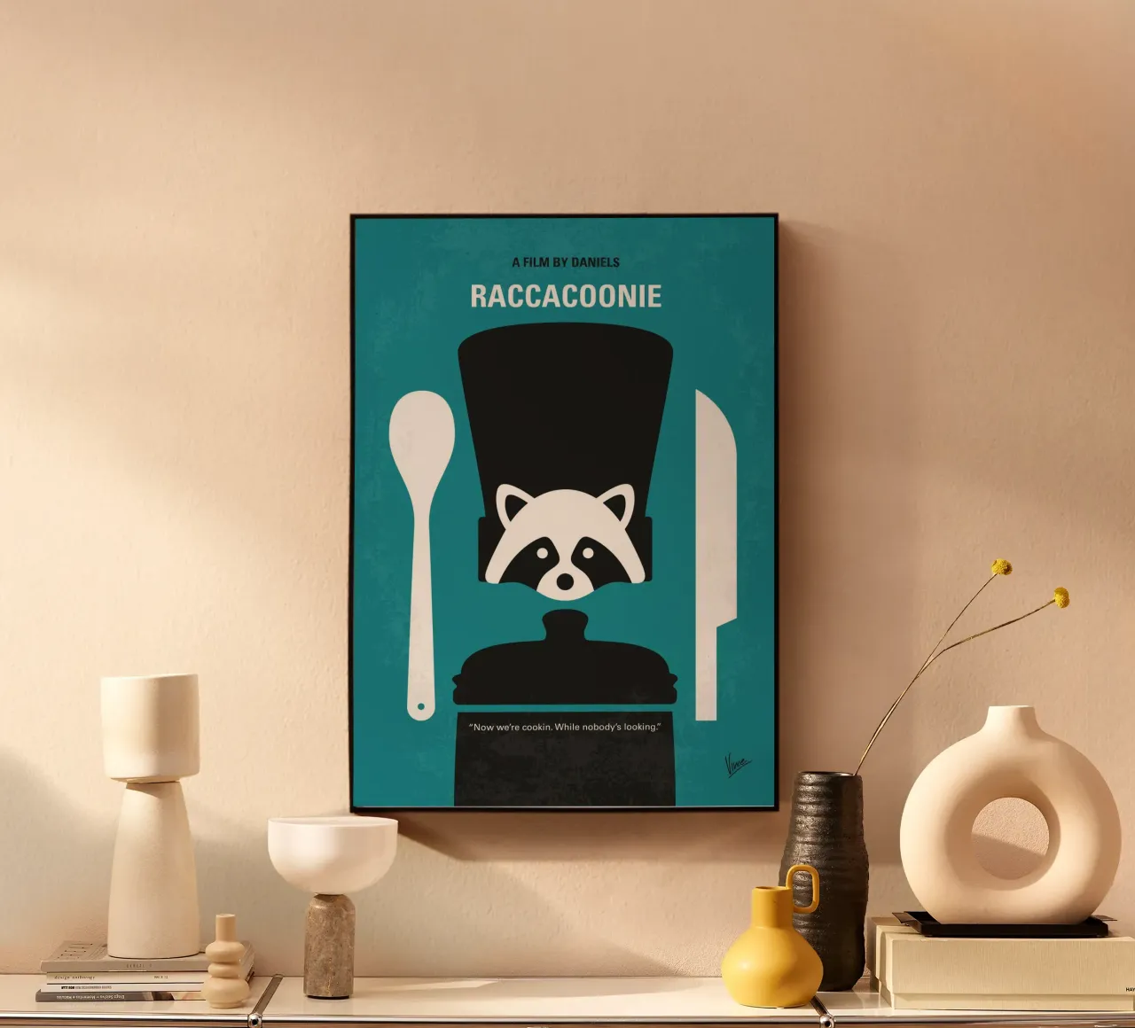 No1381 My Raccacoonie minimal movie poster pannello forex da Chungkong