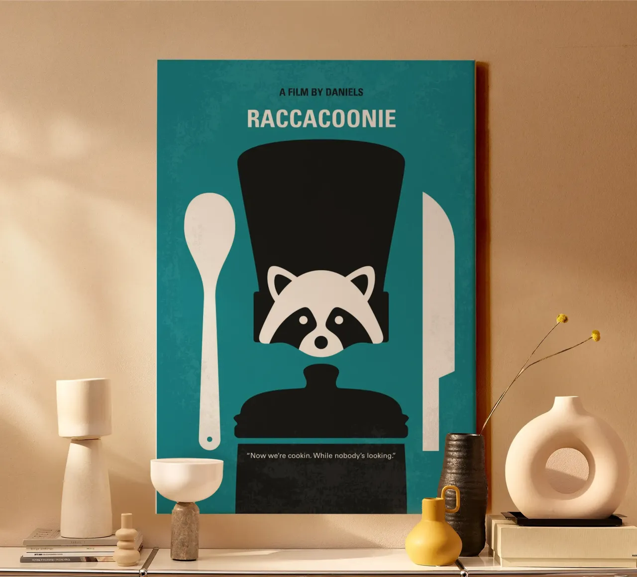 No1381 My Raccacoonie minimal movie poster tela da Chungkong