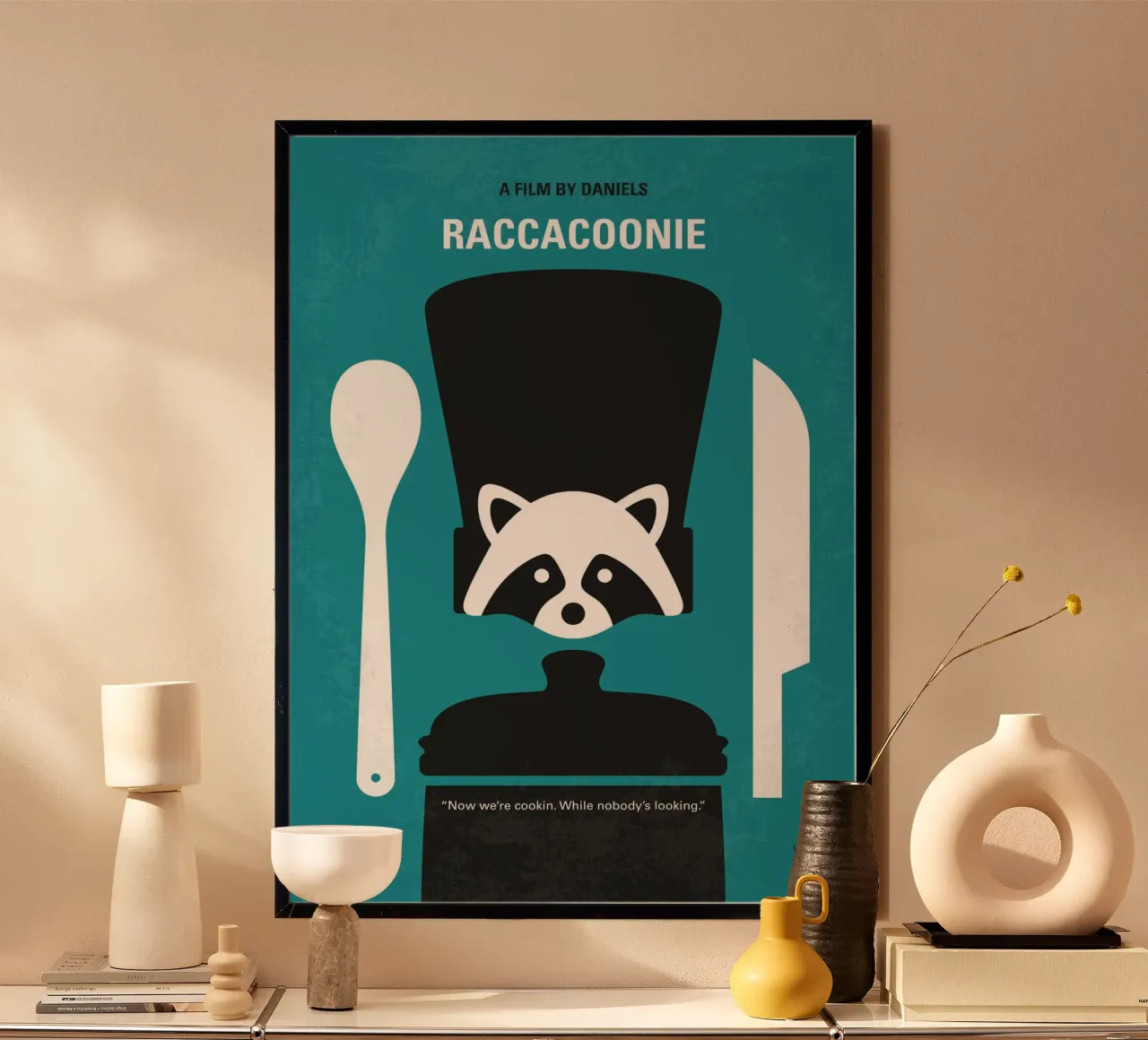 No1381 My Raccacoonie minimal movie poster carta hahnemühle da Chungkong