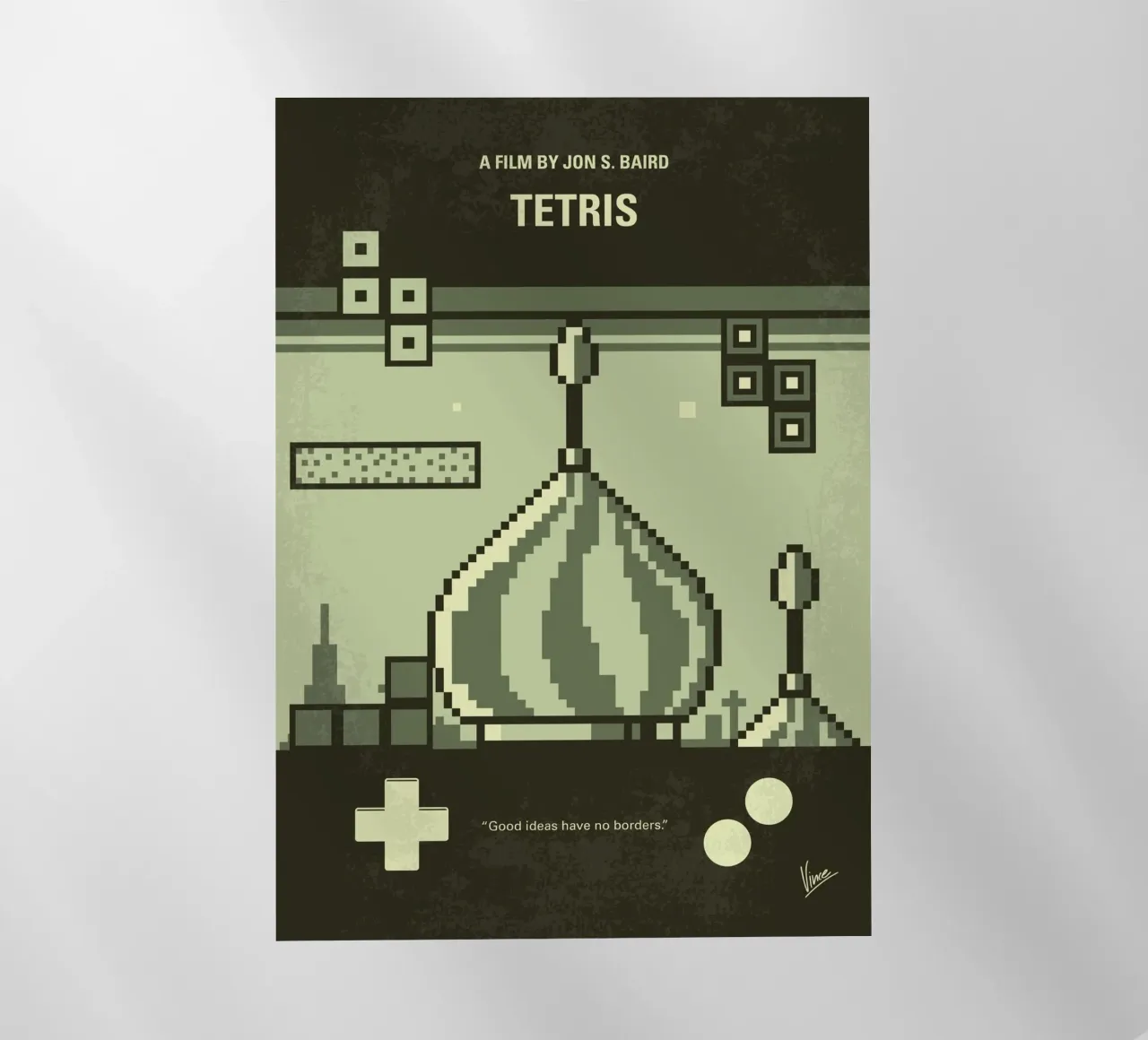 No1385 My Tetris minimal movie poster pellicola backlit da Chungkong