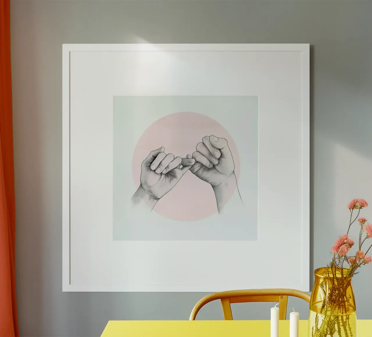 Pinky Swear poster con telaio in plastica da Laura Graves