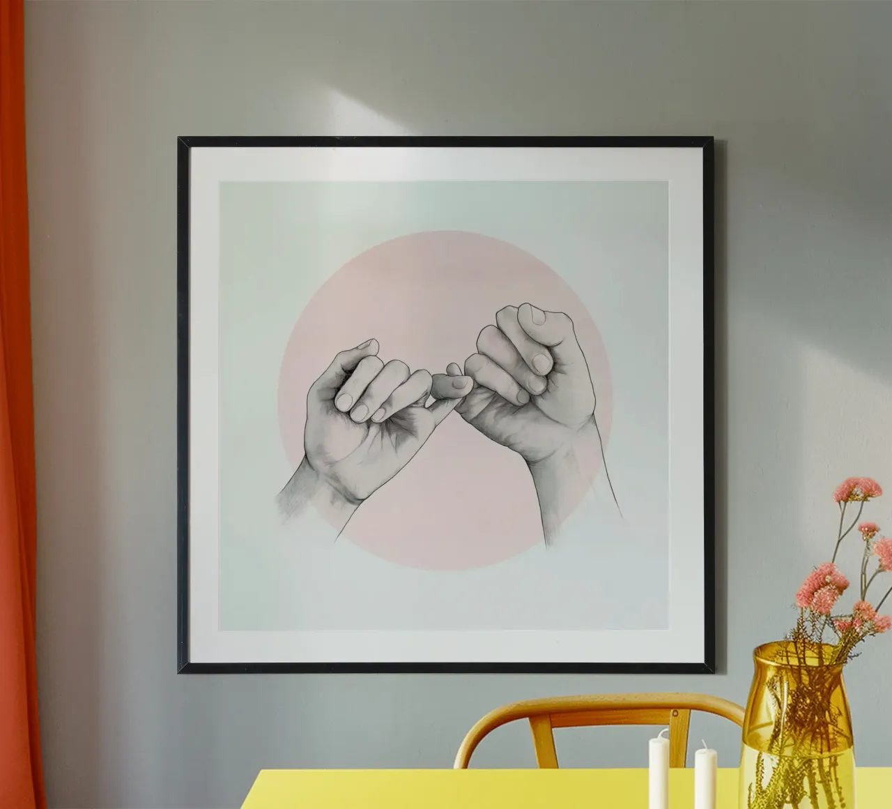 Pinky Swear poster con telaio in plastica da Laura Graves