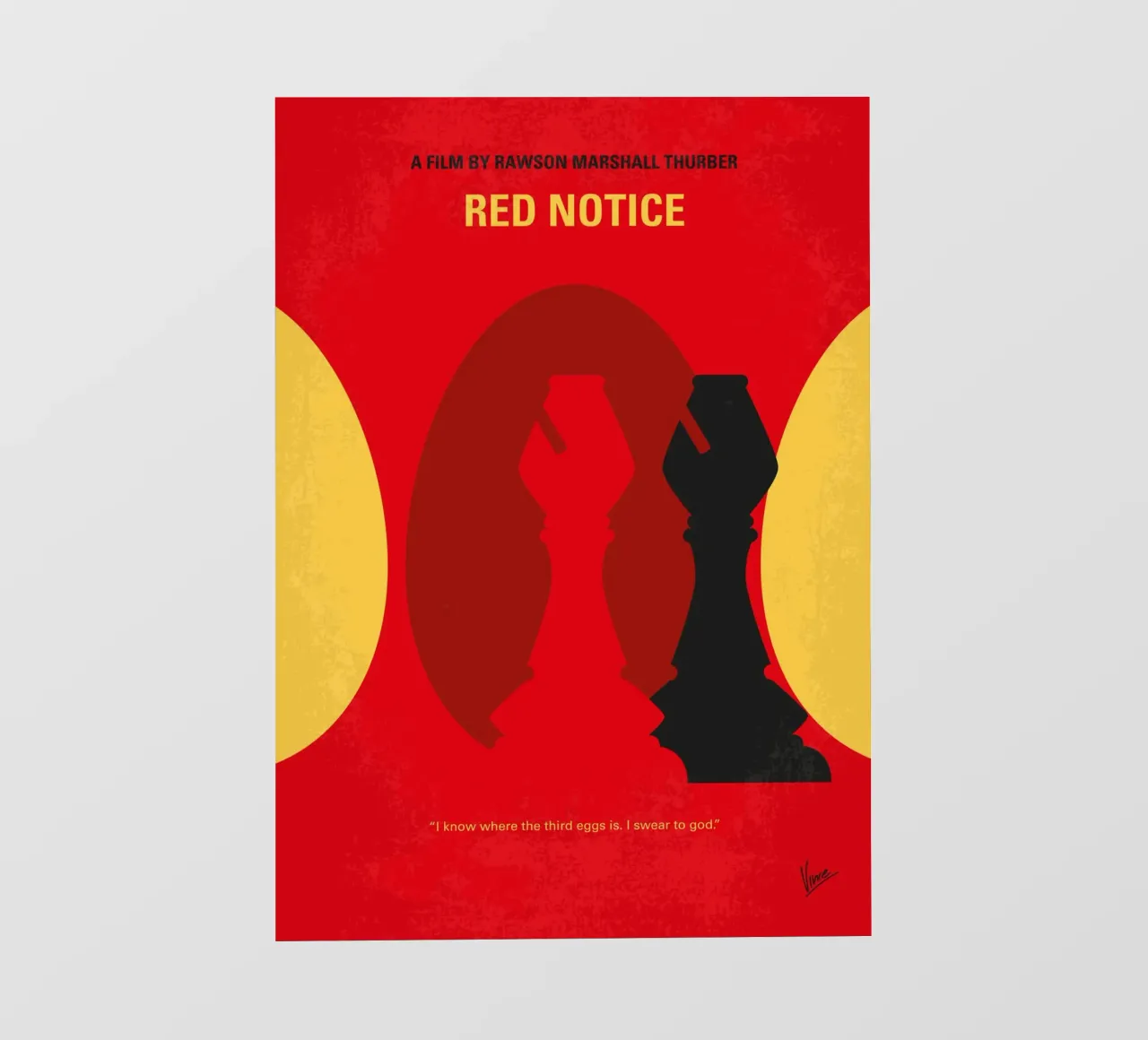 No1391 My Red Notice minimal movie poster pellicola backlit da Chungkong