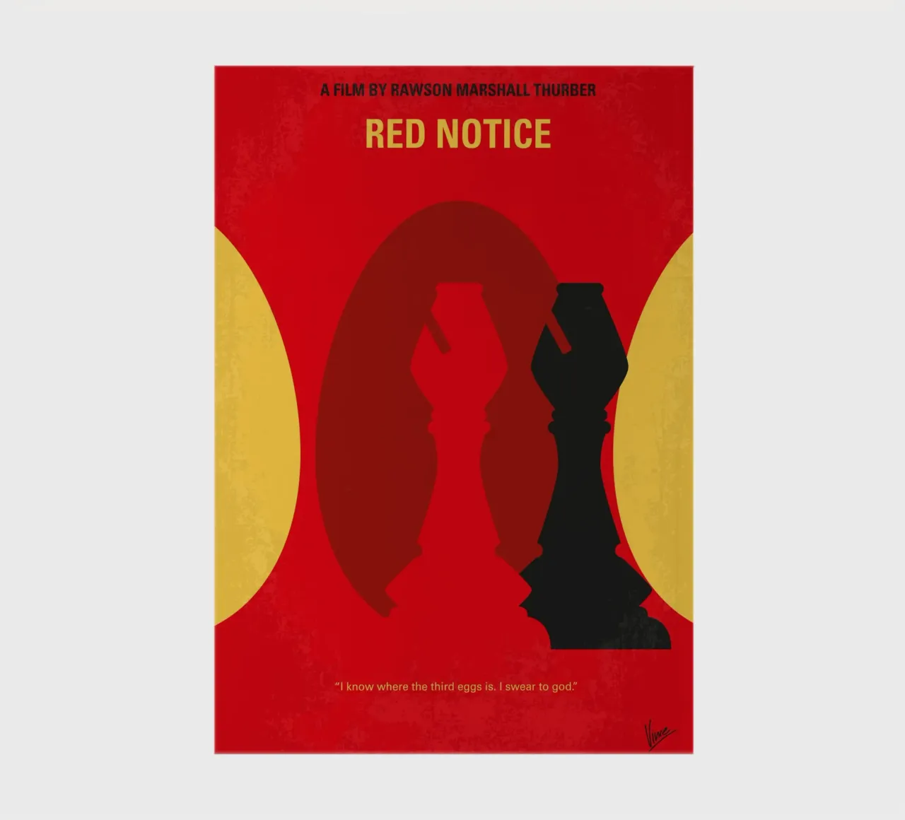 No1391 My Red Notice minimal movie poster notebook by Chungkong