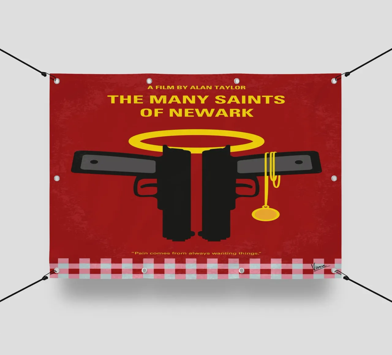No1395 My The Many Saints of Newark minimal movie poster telo in pvc da Chungkong