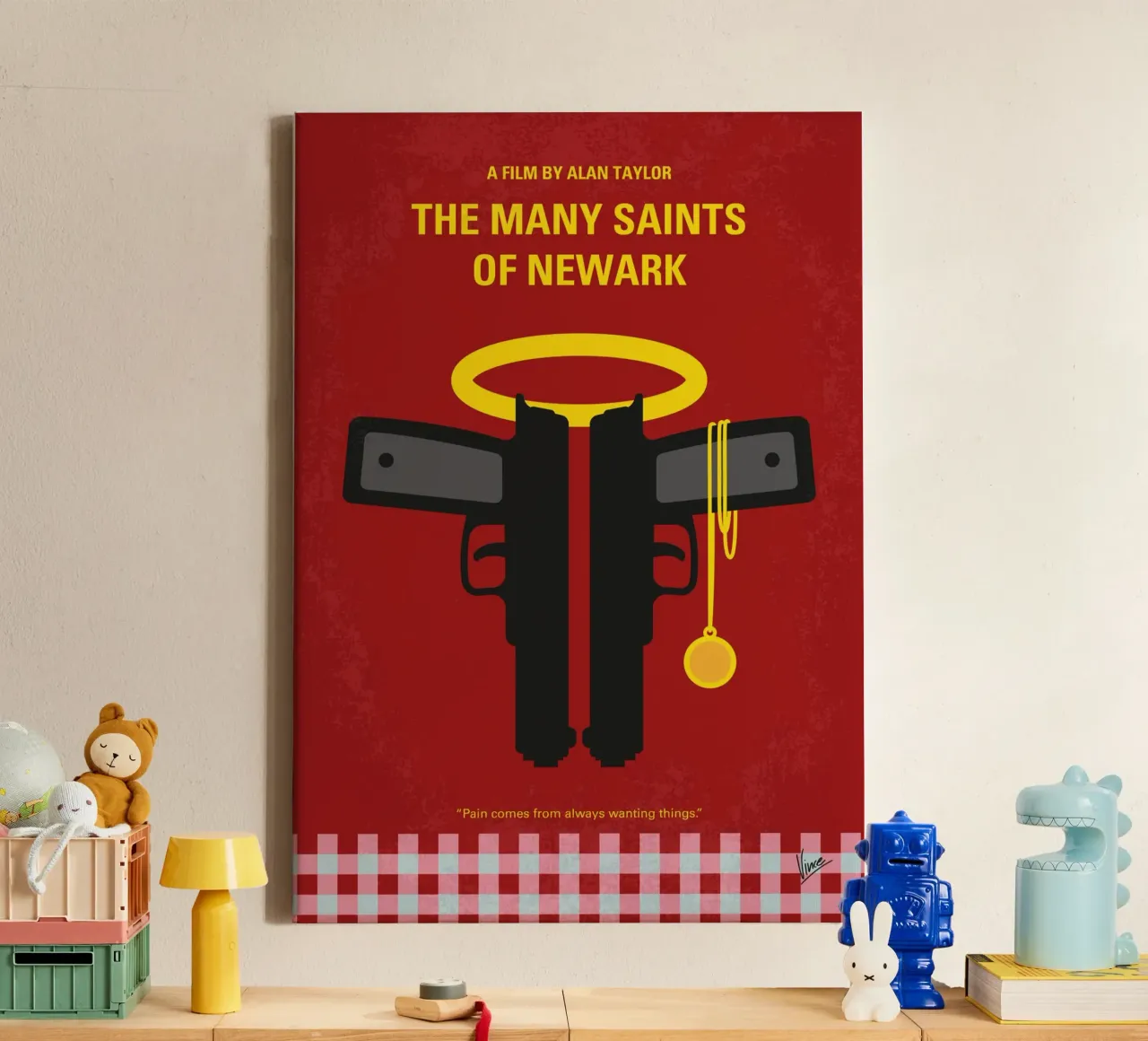 No1395 My The Many Saints of Newark minimal movie poster tela con Cornice a cassetta da Chungkong