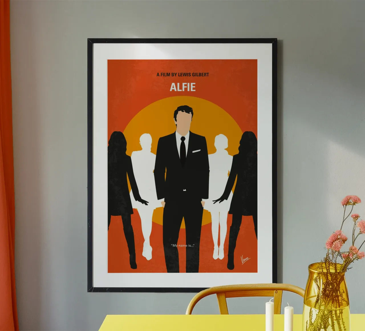 No1398 My Alfie minimal movie poster poster con telaio in plastica da Chungkong