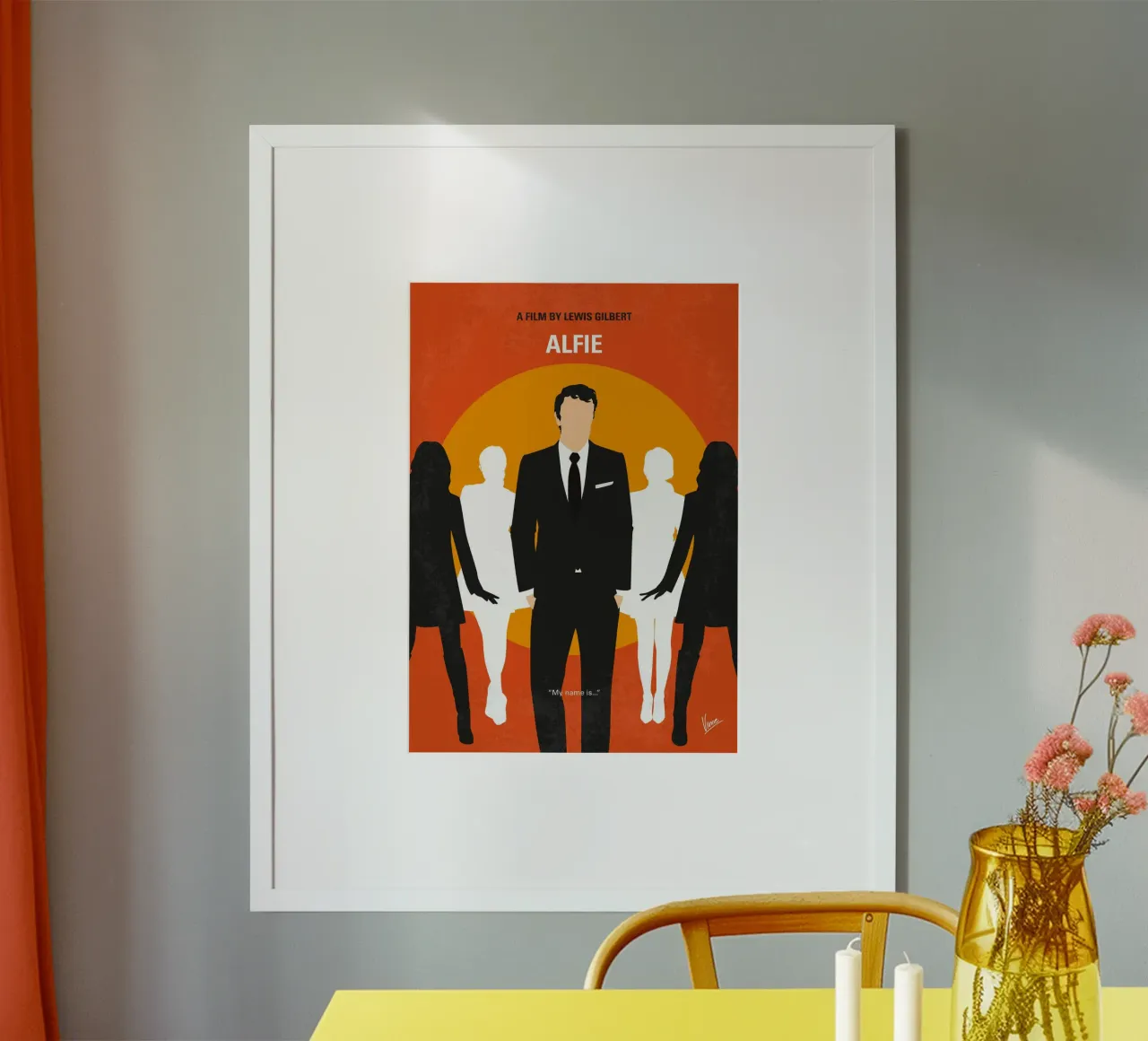 No1398 My Alfie minimal movie poster poster con telaio in plastica da Chungkong