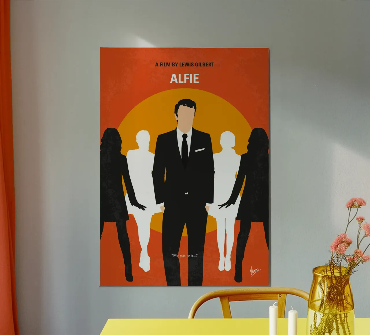 No1398 My Alfie minimal movie poster poster con telaio in plastica da Chungkong