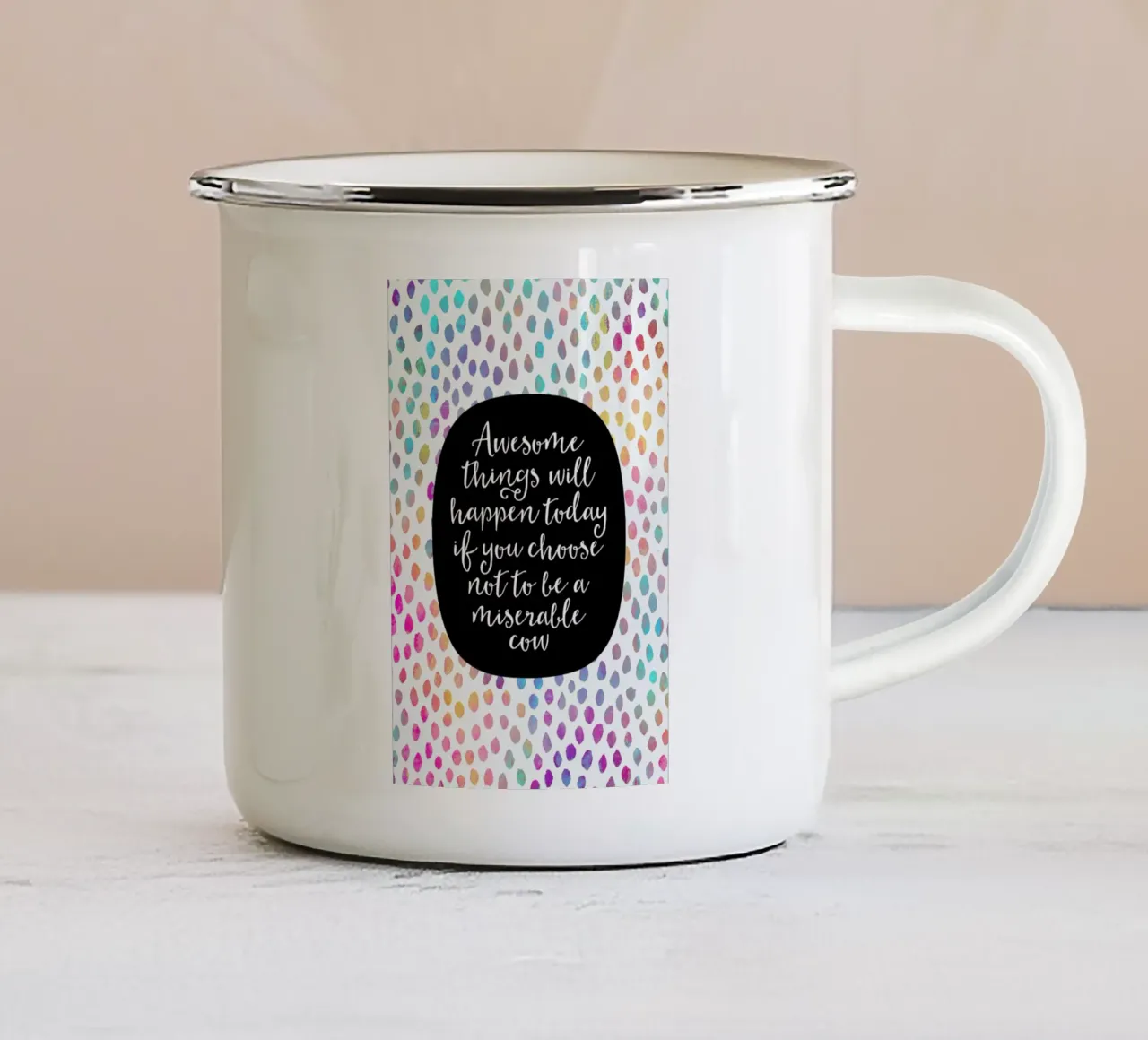 Awesome Things tazza in smalto da Elisabeth Fredriksson