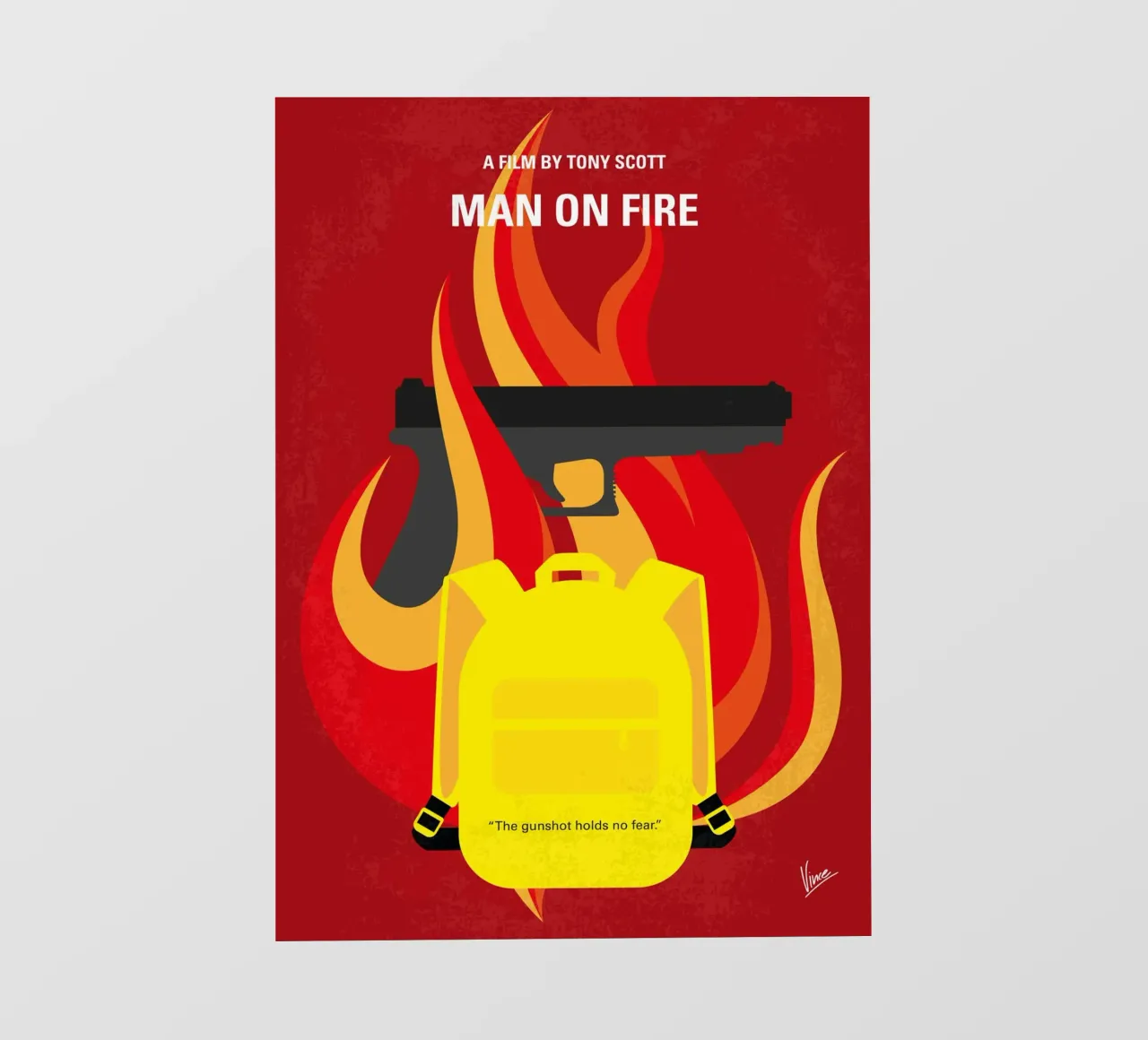 No1400 My Man on Fire minimal movie poster telo in pvc da Chungkong