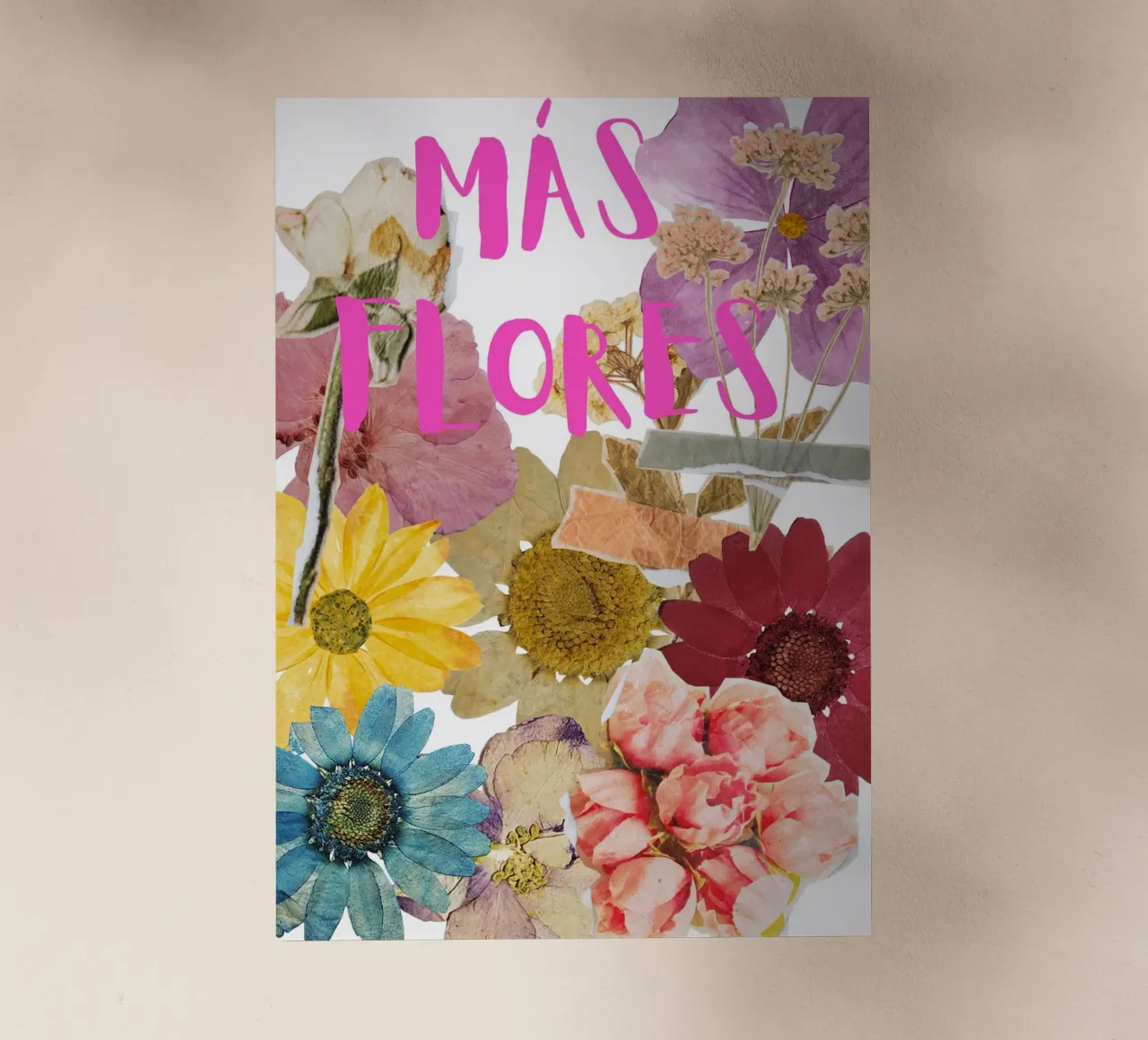 Poster in boho style - más flores pellicola backlit da heartswordsonpaper