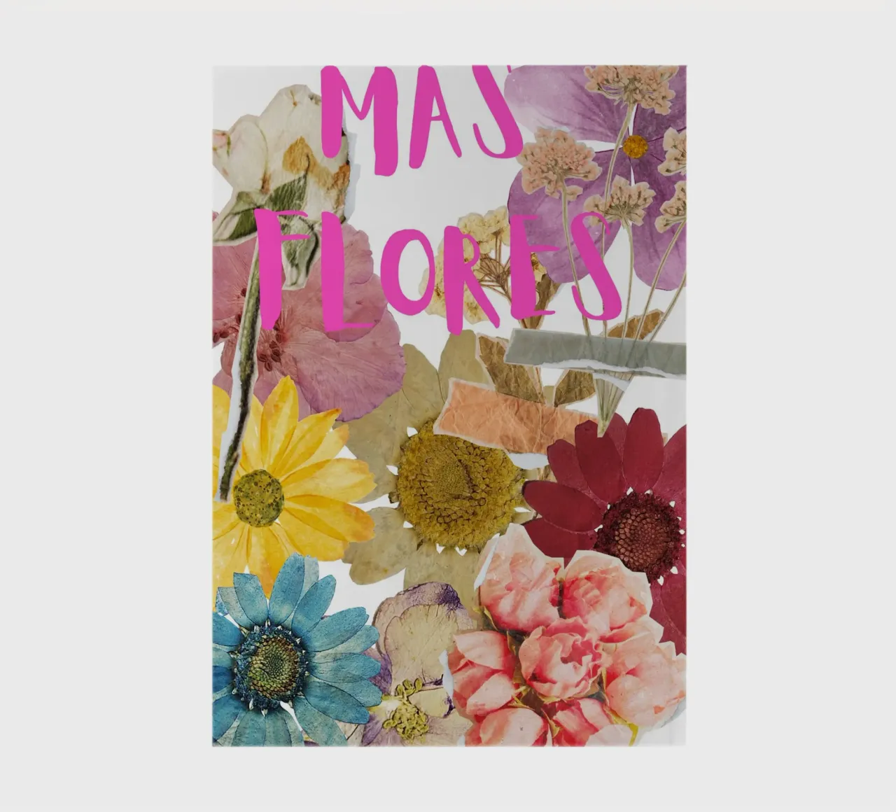 Poster in boho style - más flores notebook by heartswordsonpaper