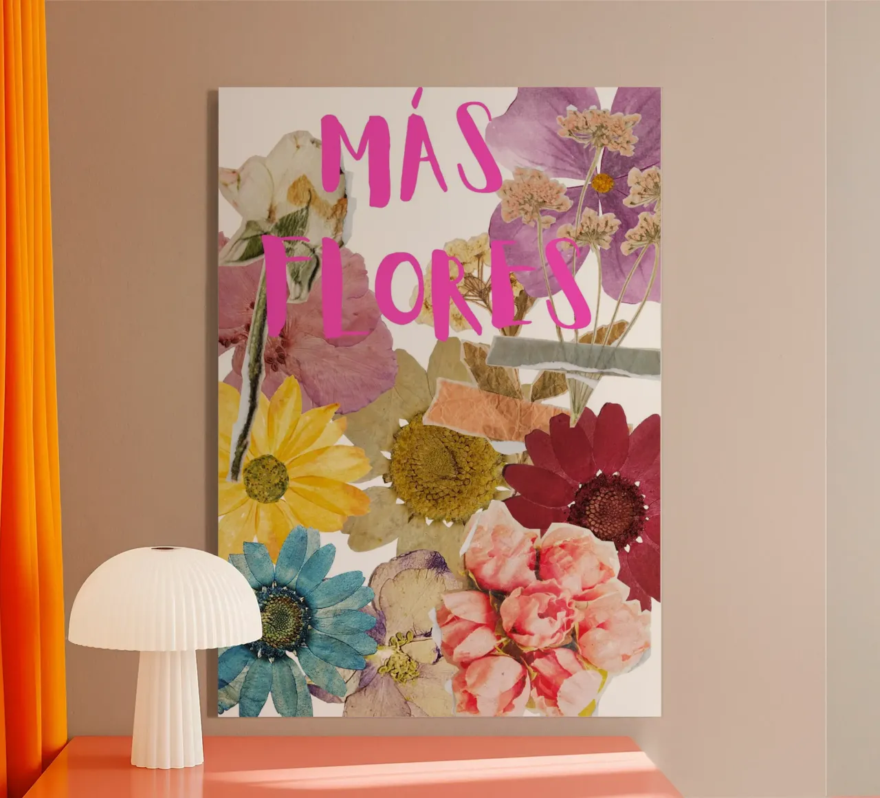 Poster in boho style - más flores plexiglass da heartswordsonpaper