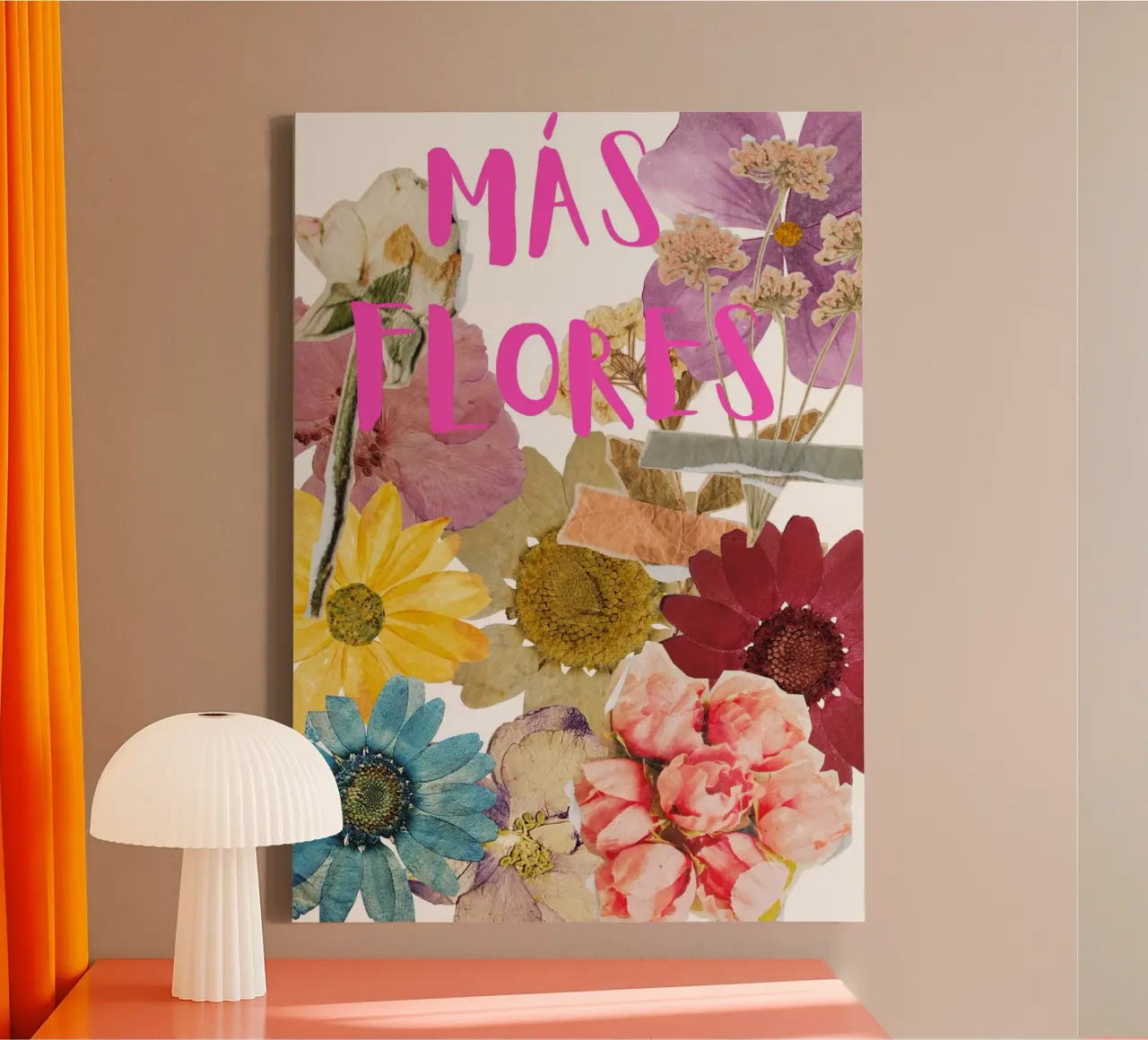 Poster in boho style - más flores tela da heartswordsonpaper