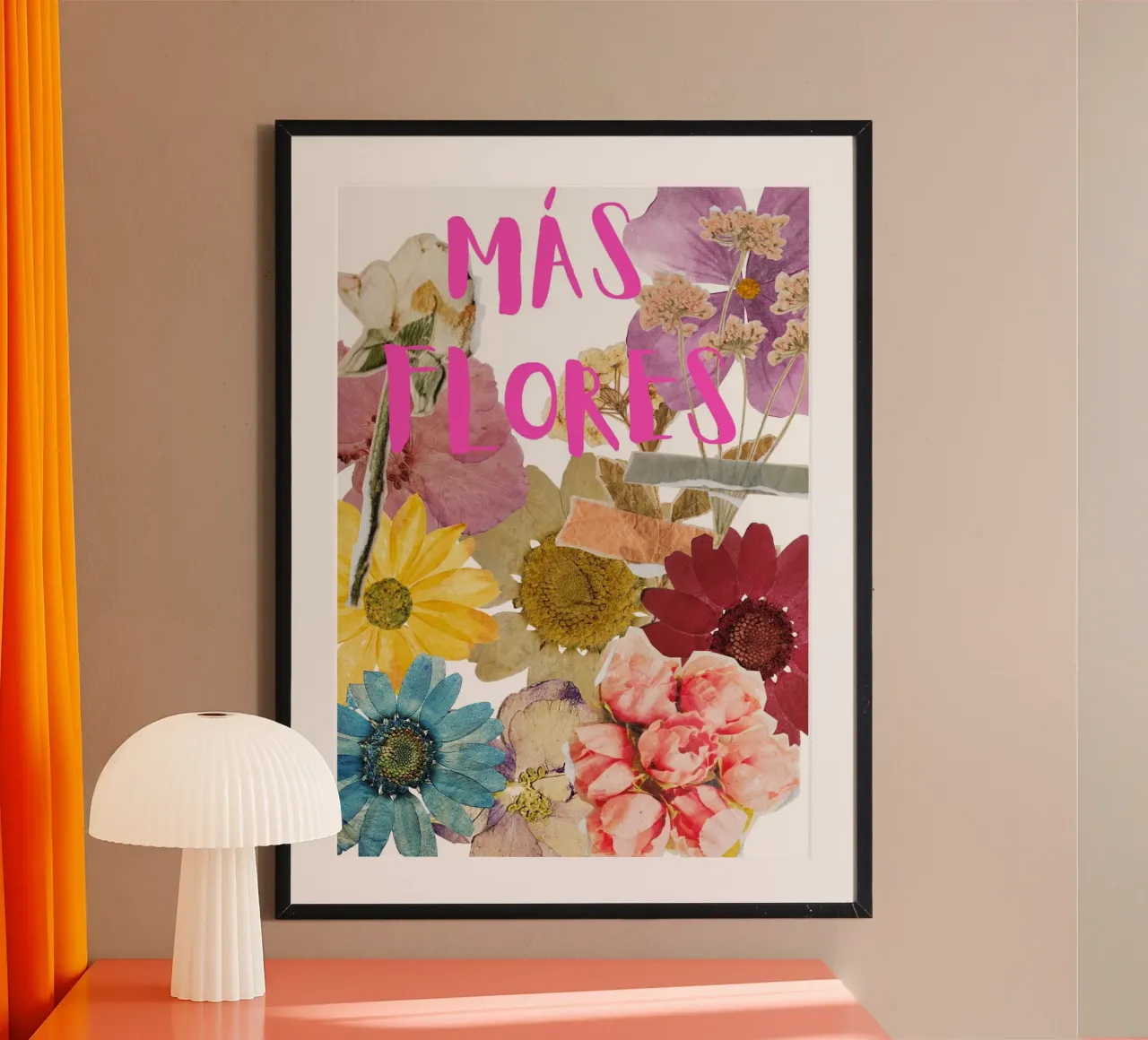 Poster in boho style - más flores carta hahnemühle da heartswordsonpaper