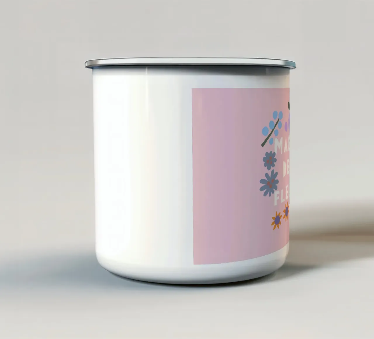 Magie des Fleurs rosa tazza in smalto da Iris Knabenschuh Design