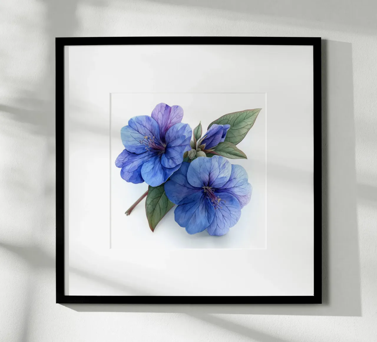 Fiore di lobelia 3 poster con telaio in legno da Bold Blooms