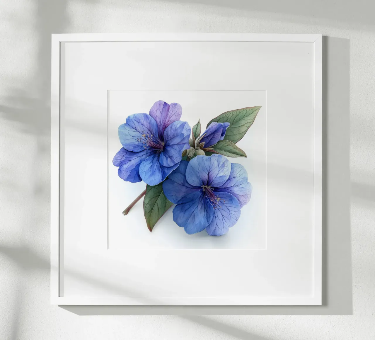 Fiore di lobelia 3 poster con telaio in legno da Bold Blooms