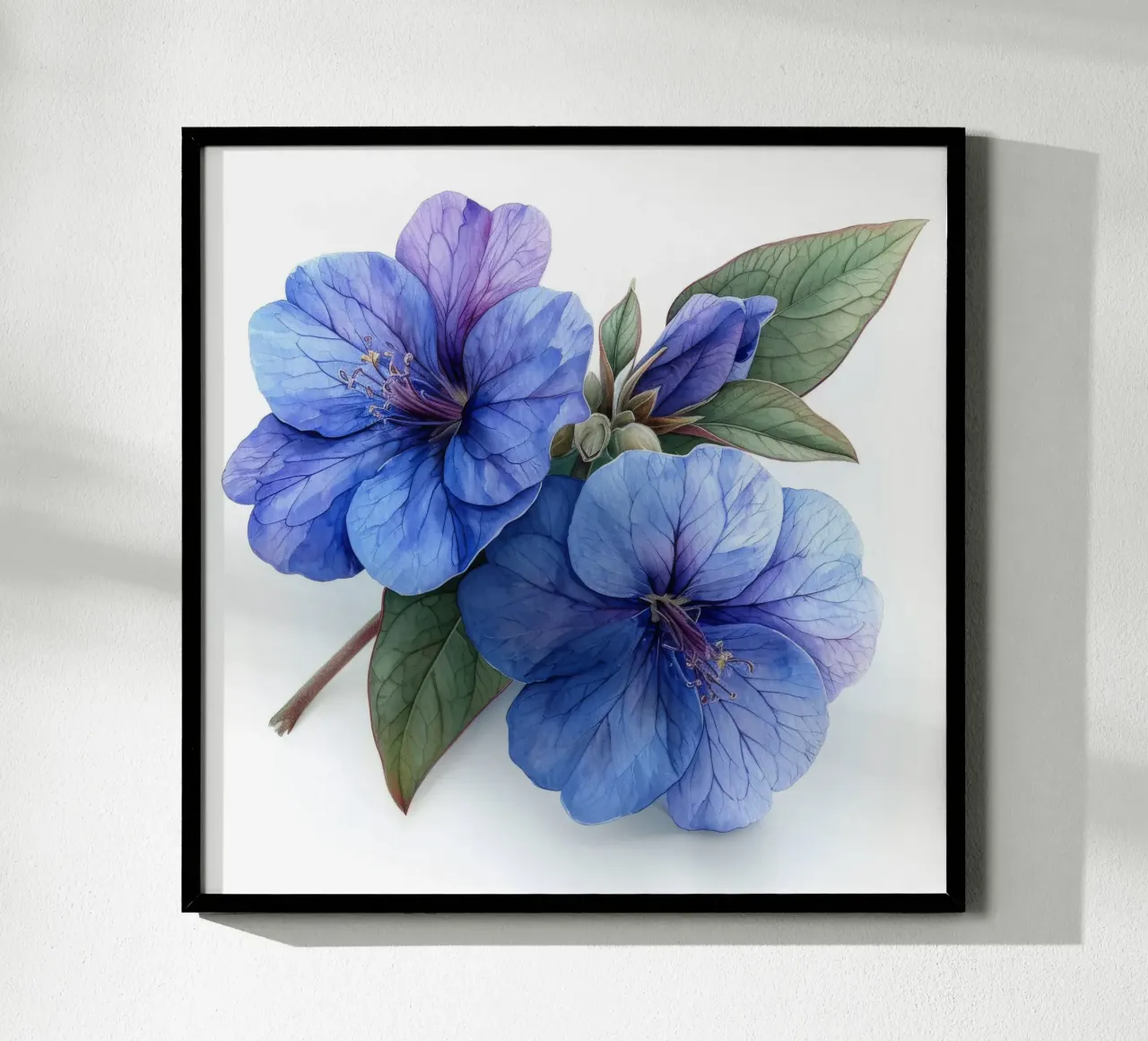 Fiore di lobelia 3 poster con telaio in legno da Bold Blooms
