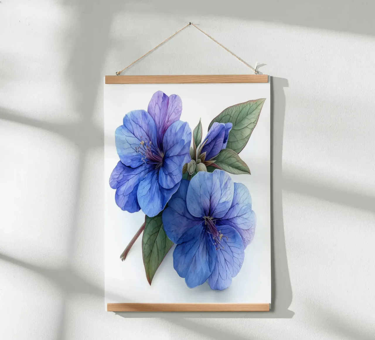 Fiore di lobelia 3 poster con telaio in legno da Bold Blooms