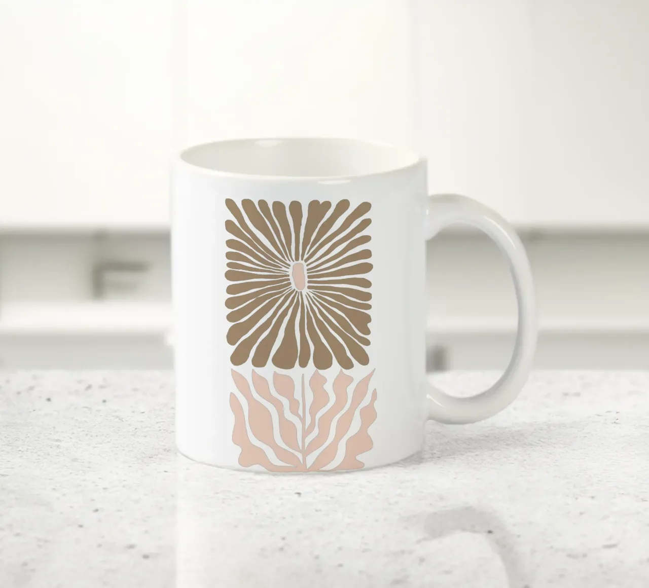 Fiore astratto moderno di metà secolo tazza in ceramica da Modern Muse