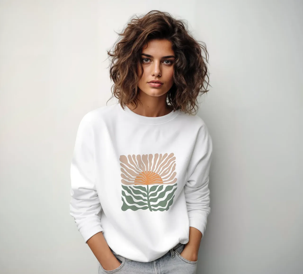 Fiore astratto moderno di metà secolo felpa da Modern Muse
