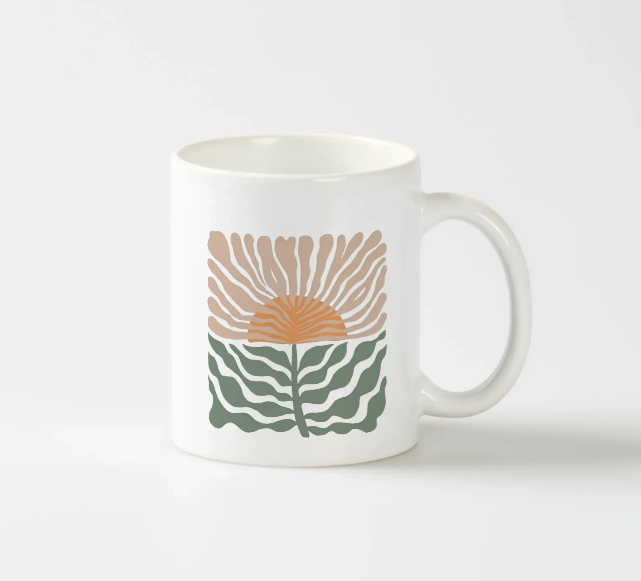 Midcentury Moderne Abstracte Bloem keramische mok van Modern Muse