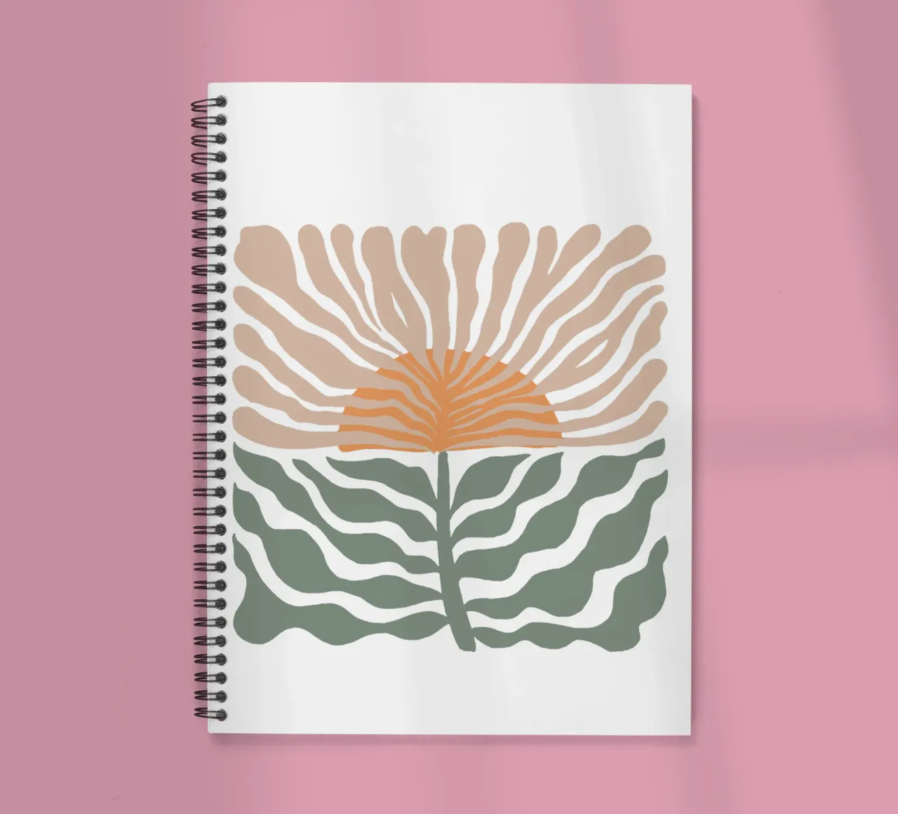 Midcentury Modern Abstract Flower spiral notebook by Modern Muse