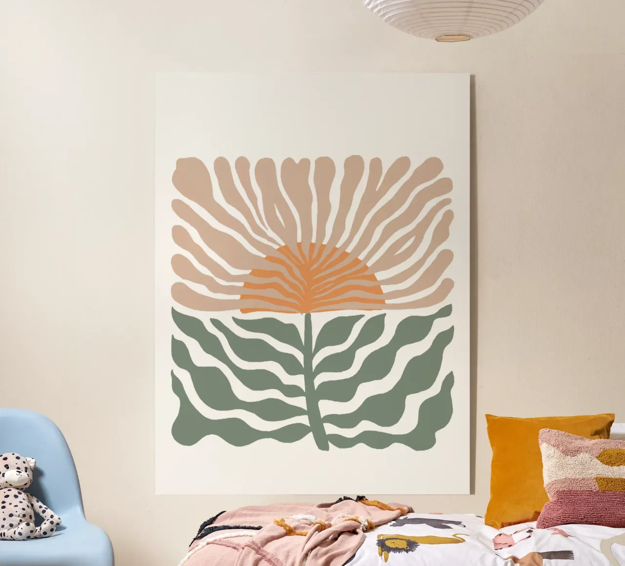 Midcentury Modern Abstrakte Blume Acryl-Glas von Modern Muse