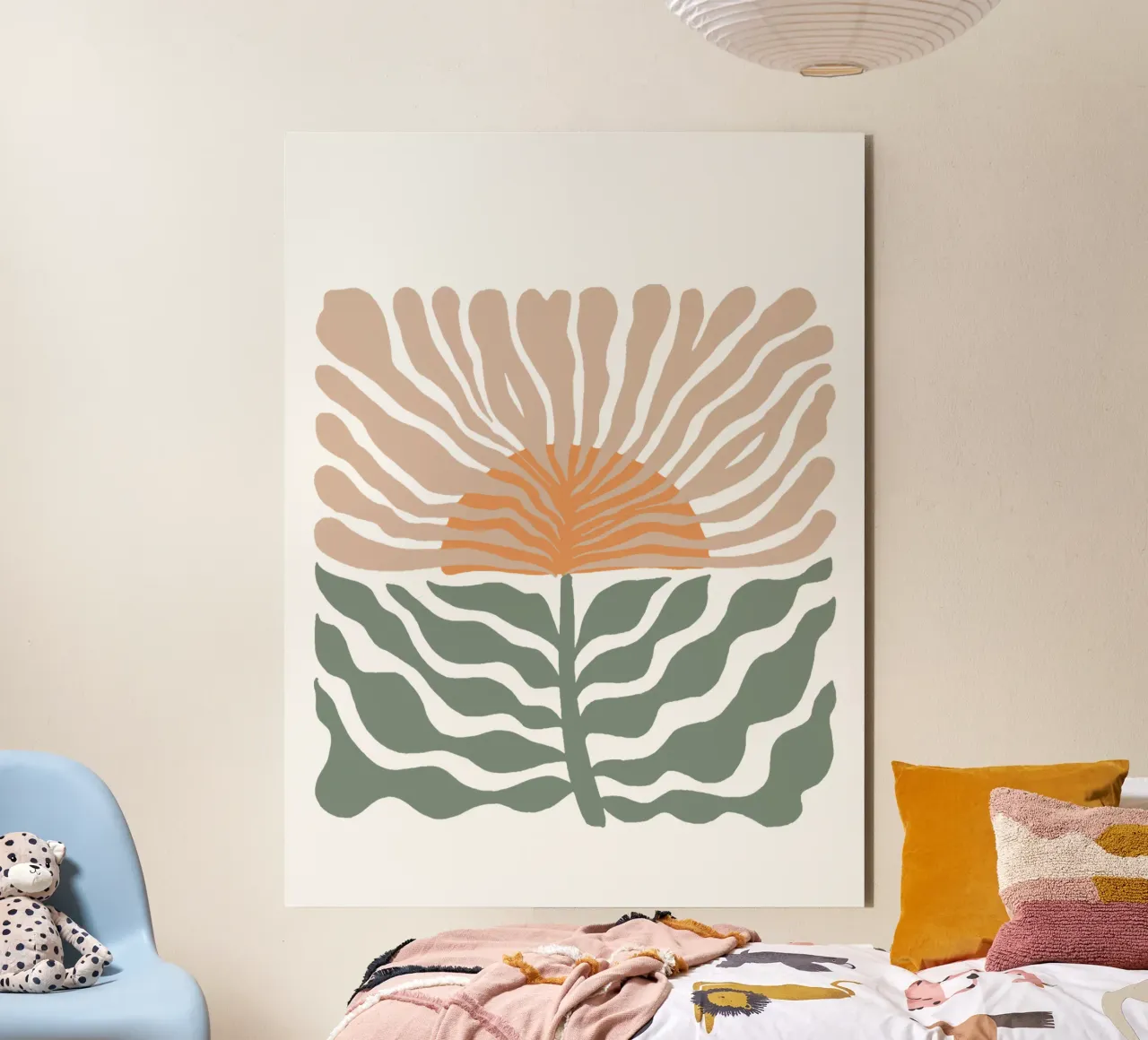 Midcentury Modern Abstract Flower alu-dibond by Modern Muse