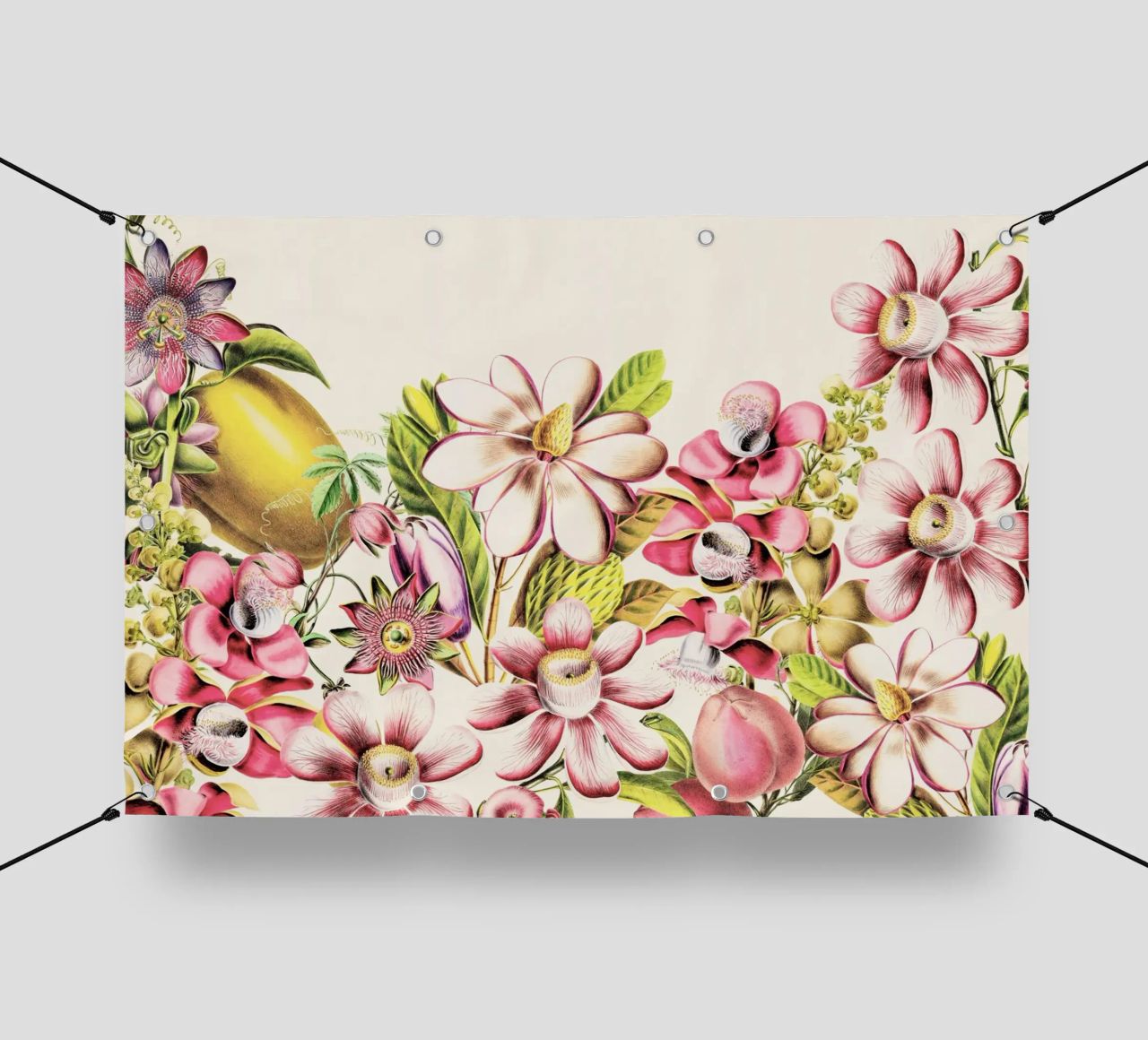 Paradiso floreale rosa botanico d'epoca telo in pvc da Vintage World - Uta Naumann
