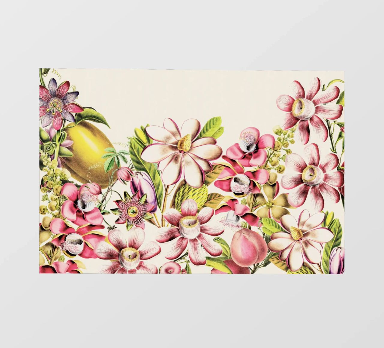 Paradiso floreale rosa botanico d'epoca telo in pvc da Vintage World - Uta Naumann