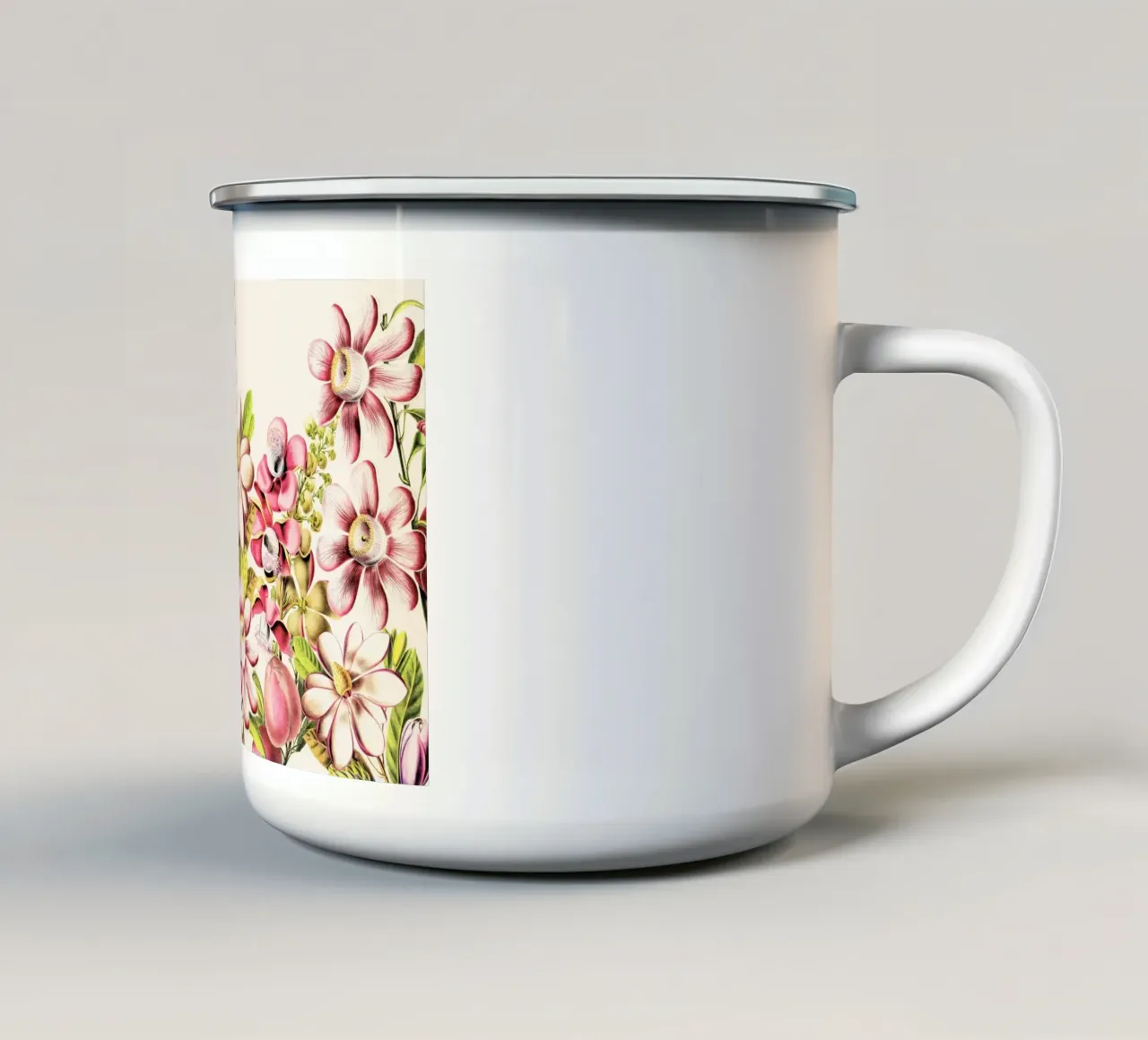 Paraíso de flores vintage botánico rosa taza de esmalte de Vintage World - Uta Naumann