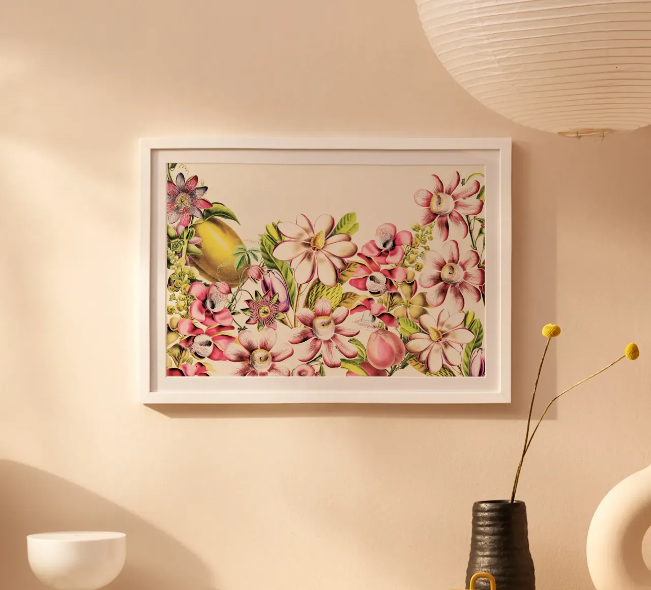 Paradiso floreale rosa botanico d'epoca poster da Vintage World - Uta Naumann