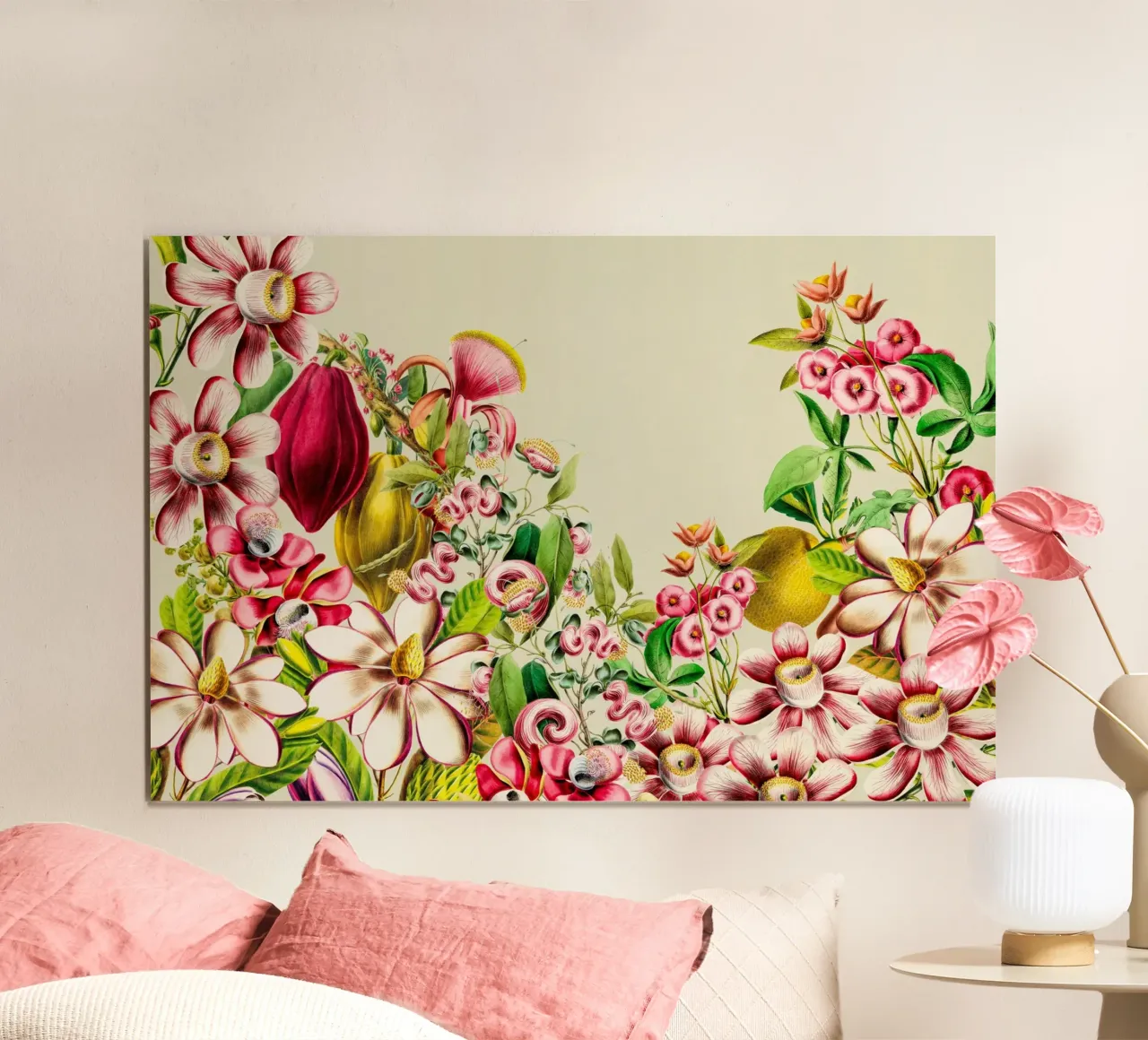 Giardino floreale botanico d'epoca poster con telaio in alluminio da Vintage World - Uta Naumann