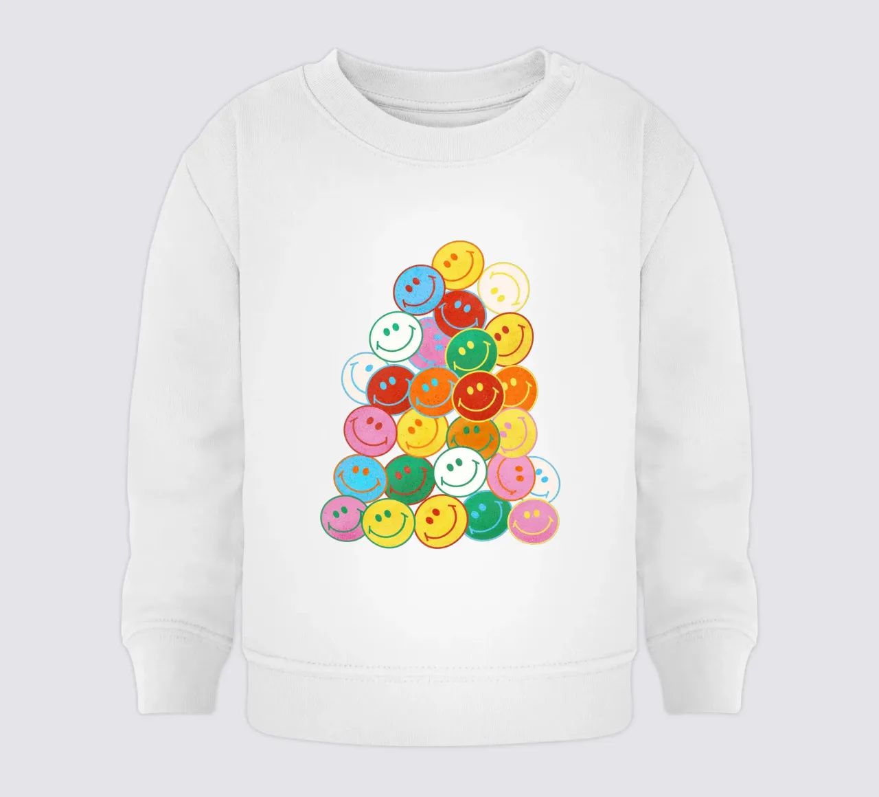 Retro Smiley Face Fun Art Print felpa neonato da showmemars