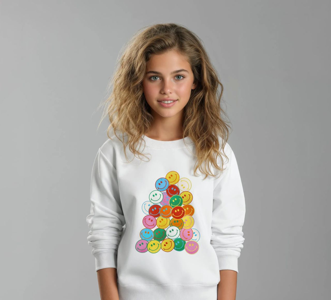 Retro Smiley Face Fun Art Print felpa bambino da showmemars