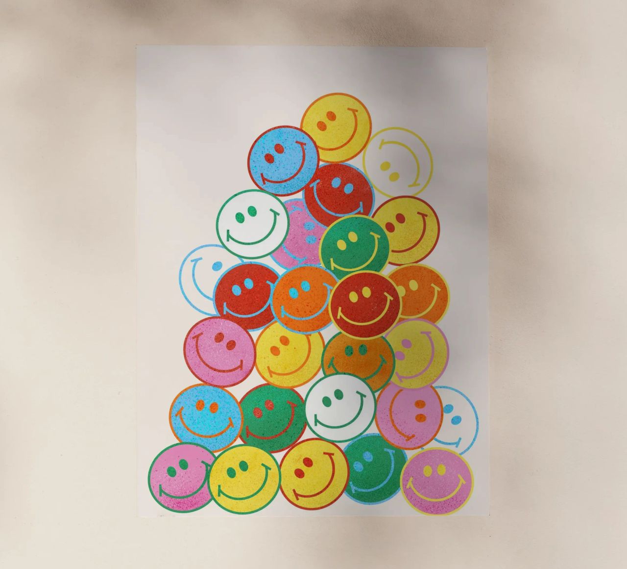Retro Smiley Face Fun Art Print pellicola backlit da showmemars