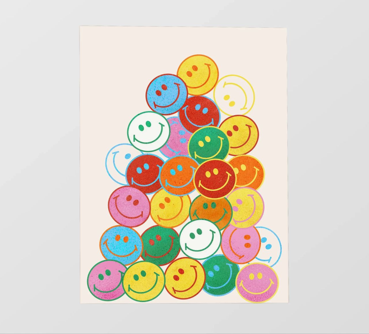Retro Smiley Face Fun Art Print telo in pvc da showmemars
