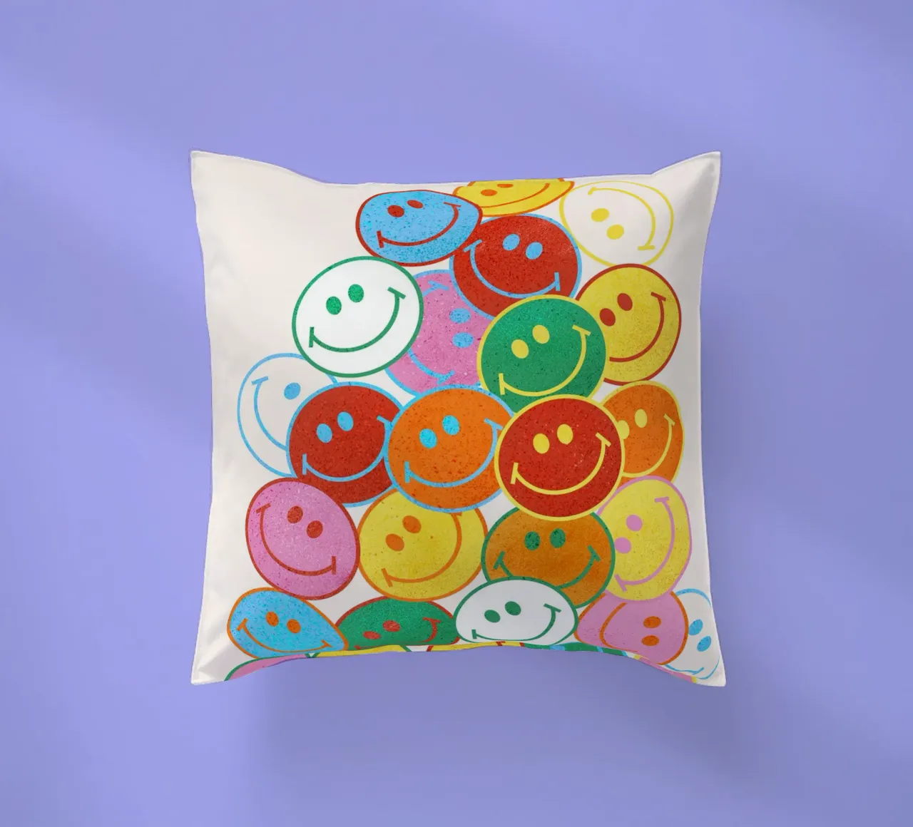 Retro Smiley Face Fun Art Print cuscino da showmemars